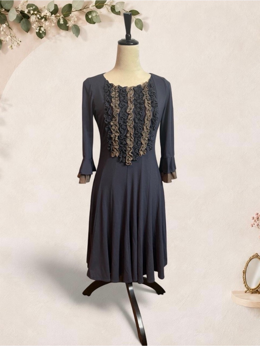 Rabbit Rabbit Rabbit Designs Ruffle Fit & Flare Dress Size Small - Picture 2 of 7